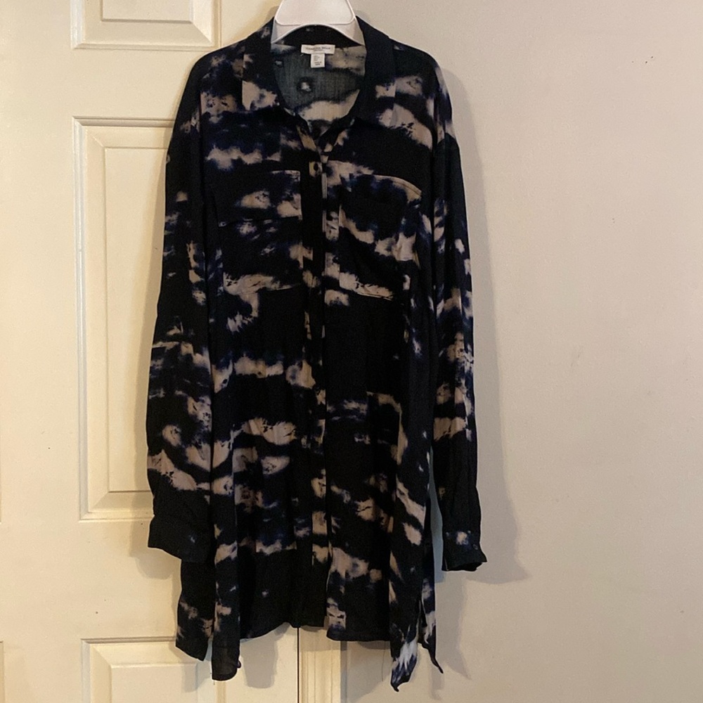 Long sleeved Shirt dress tie dyed design
